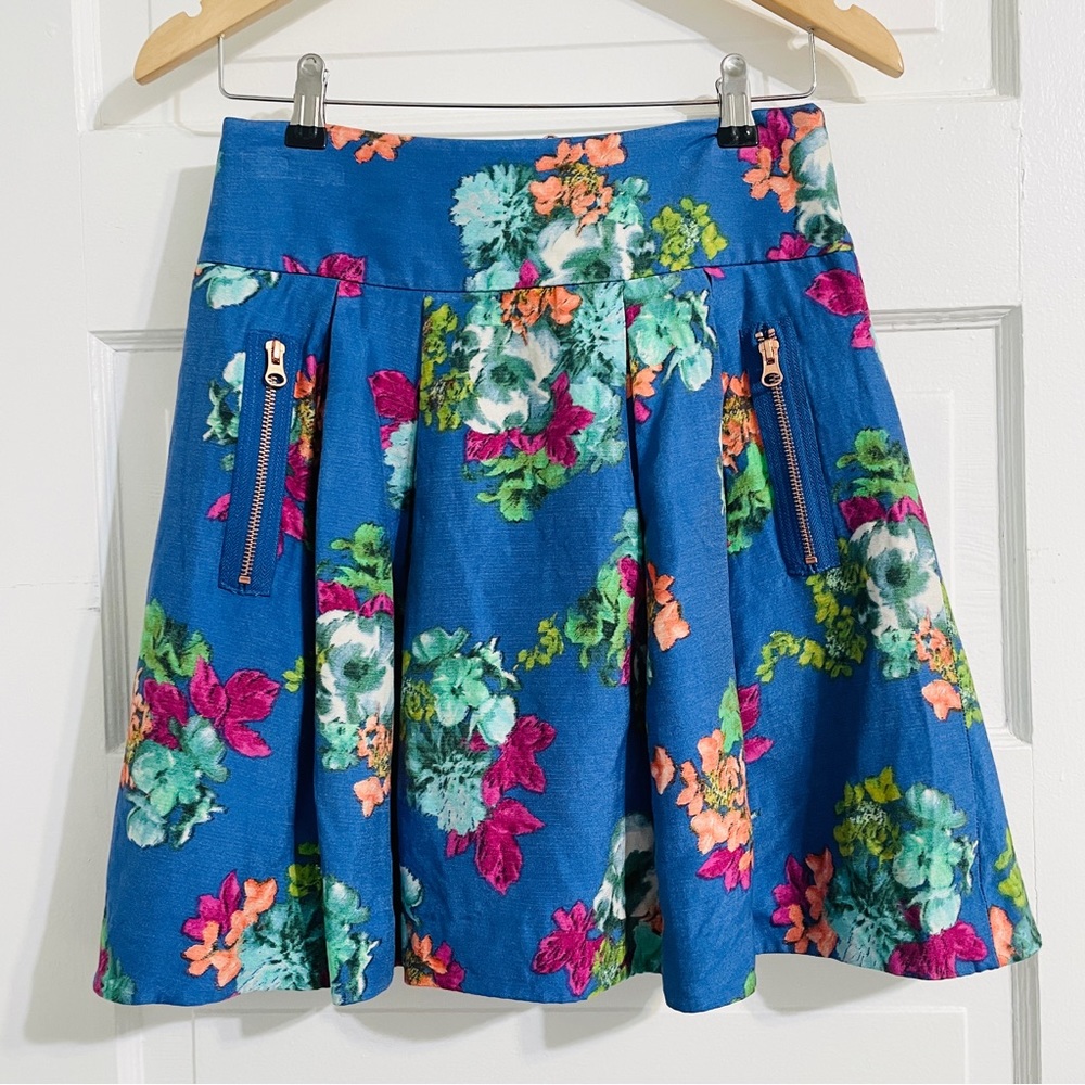 Anthropologie Maeve Garden Days Floral A-Line Skirt